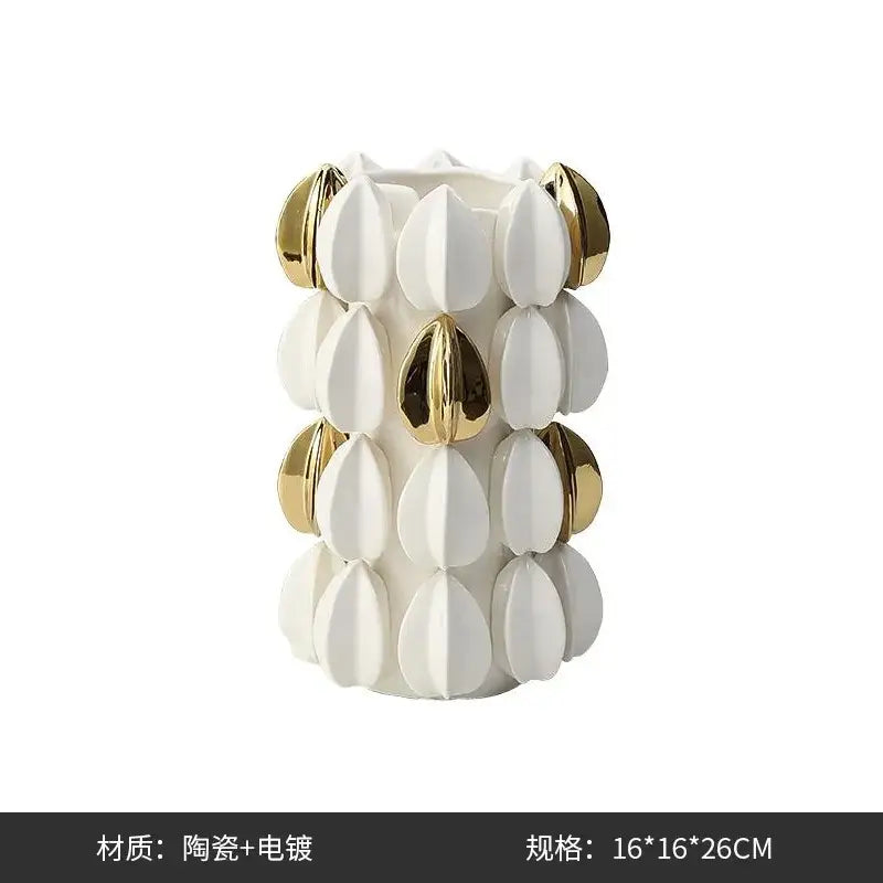 White lemon carambola design ceramic vase living room decor