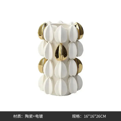 White lemon carambola design ceramic vase living room decor