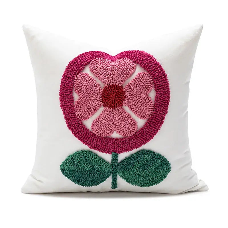 White love floral decorative sofa pillowcase living room cushion cover
