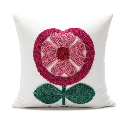 White love floral decorative sofa pillowcase living room cushion cover