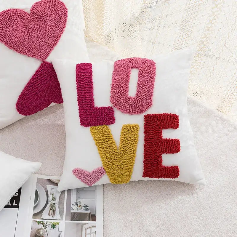 White love floral decorative sofa pillowcase living room cushion cover