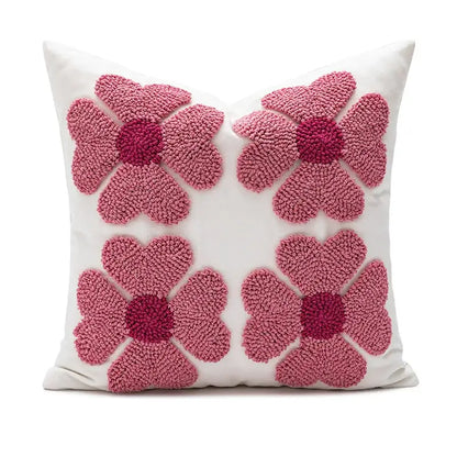 White love floral decorative sofa pillowcase living room cushion cover