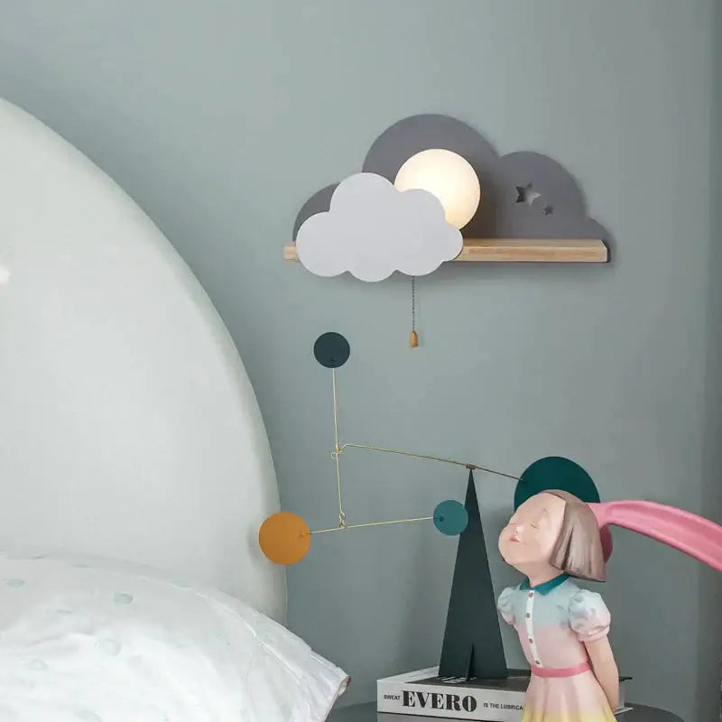 White macaron led cloud wall lamps for children bedroom