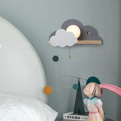White macaron led cloud wall lamps for children bedroom