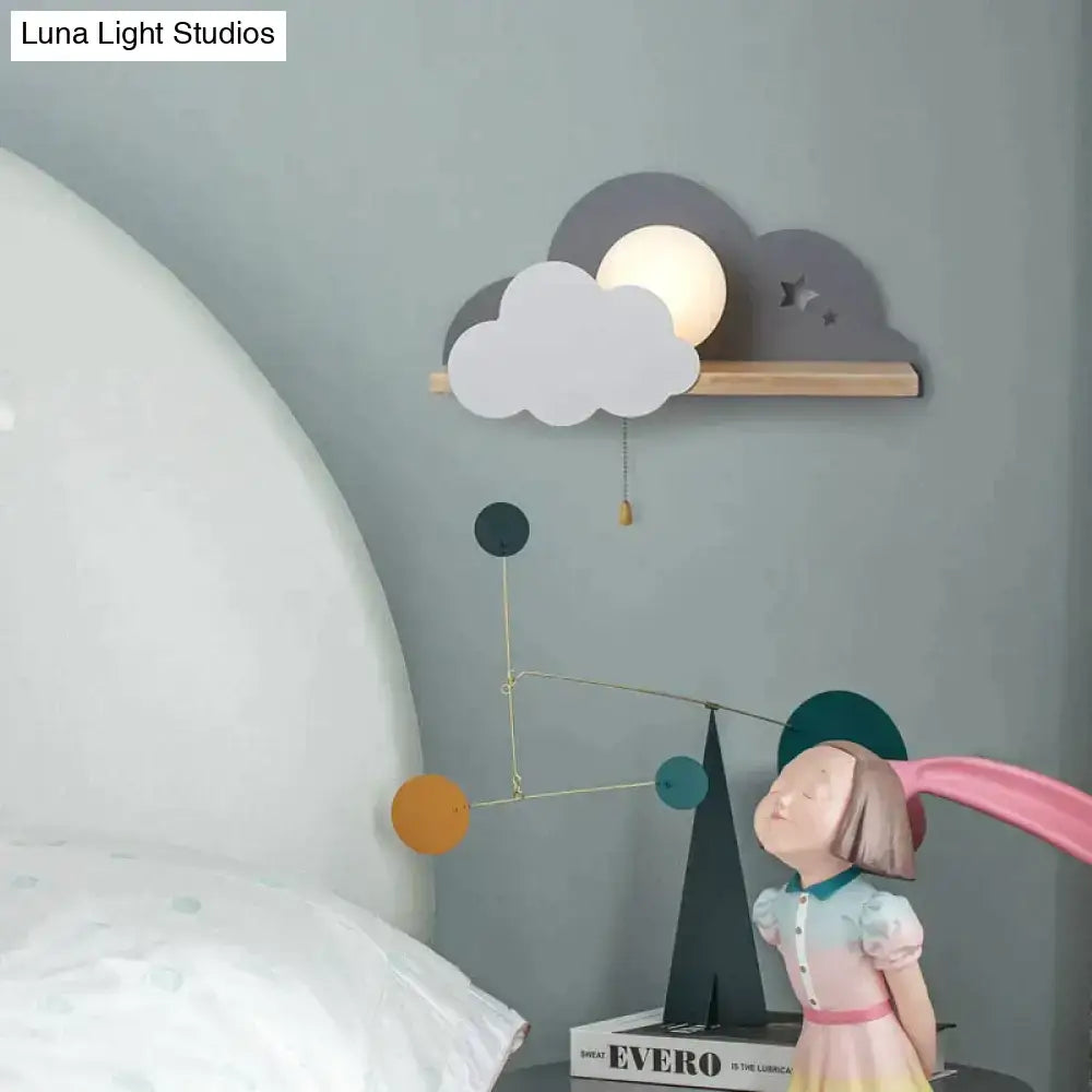 White macaron led cloud wall lamps for children bedroom