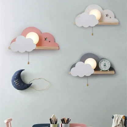 White macaron led cloud wall lamps for children bedroom