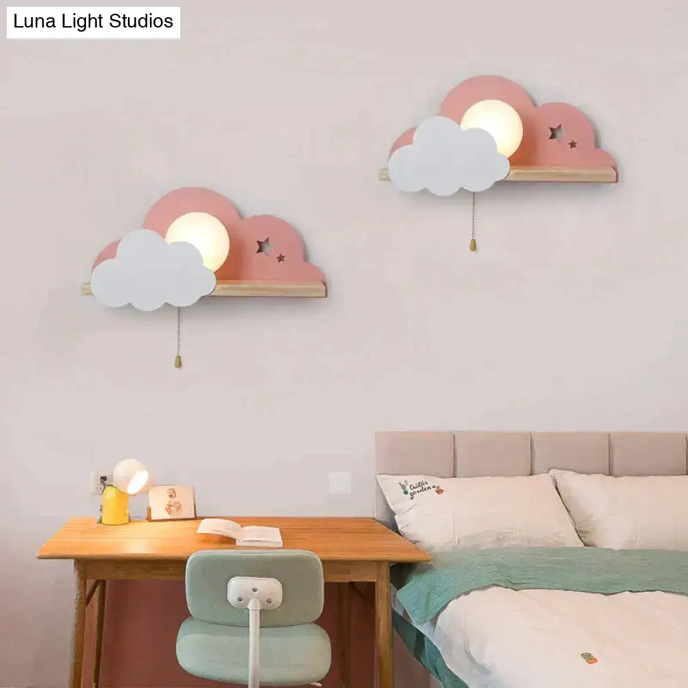 White macaron led cloud wall lamps for children bedroom