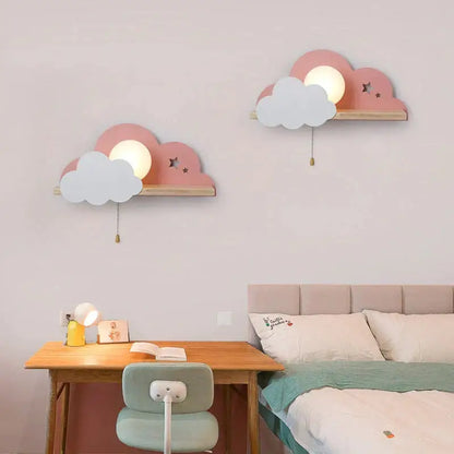 White macaron led cloud wall lamps for children bedroom