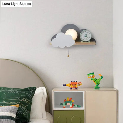 White macaron led cloud wall lamps for children bedroom