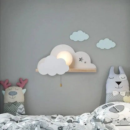 White macaron led cloud wall lamps for children bedroom