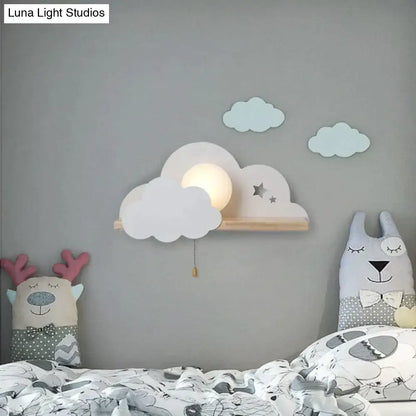 White macaron led cloud wall lamps for children bedroom
