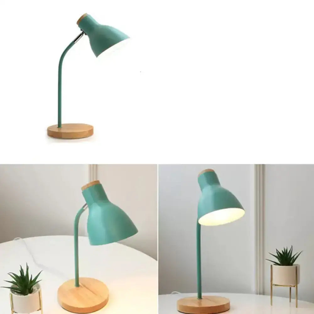 White macaron metal table light bedroom adjustable gooseneck lamp