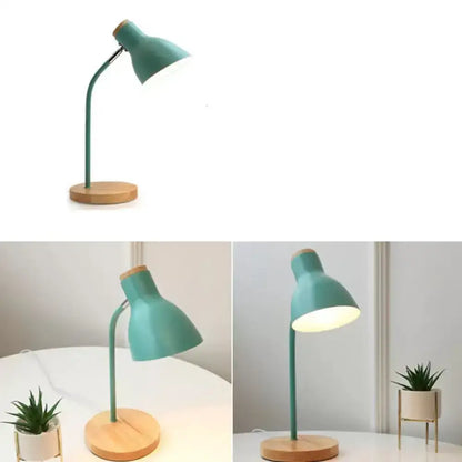 White macaron metal table light bedroom adjustable gooseneck lamp