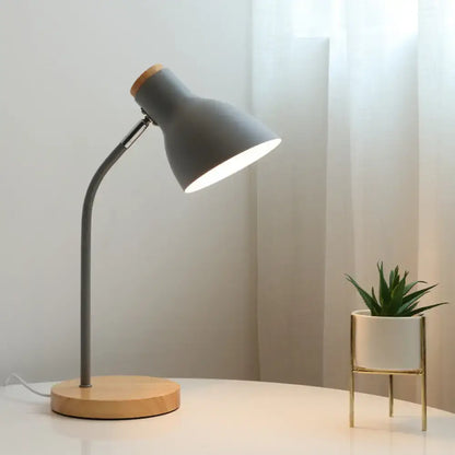 White macaron metal table light bedroom adjustable gooseneck lamp