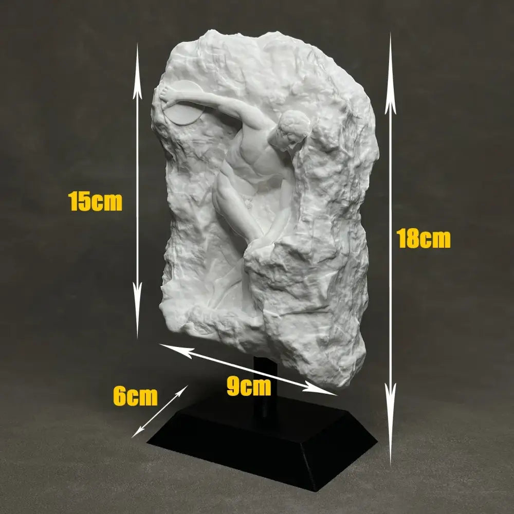White marble discus throwing nude sculpture living room decor