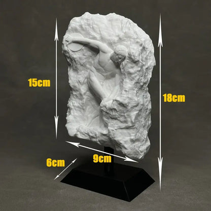 White marble discus throwing nude sculpture living room decor