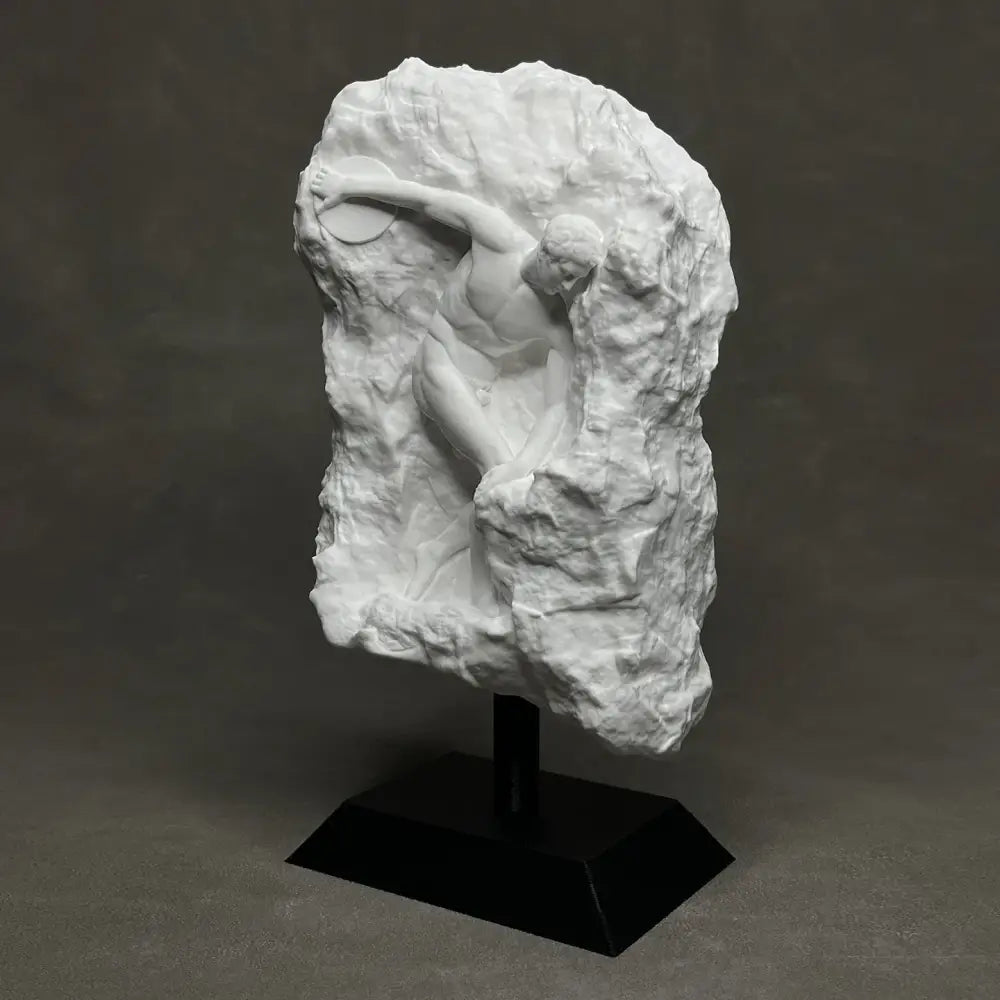 White marble discus throwing nude sculpture living room decor