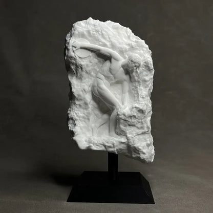 White marble discus throwing nude sculpture living room decor