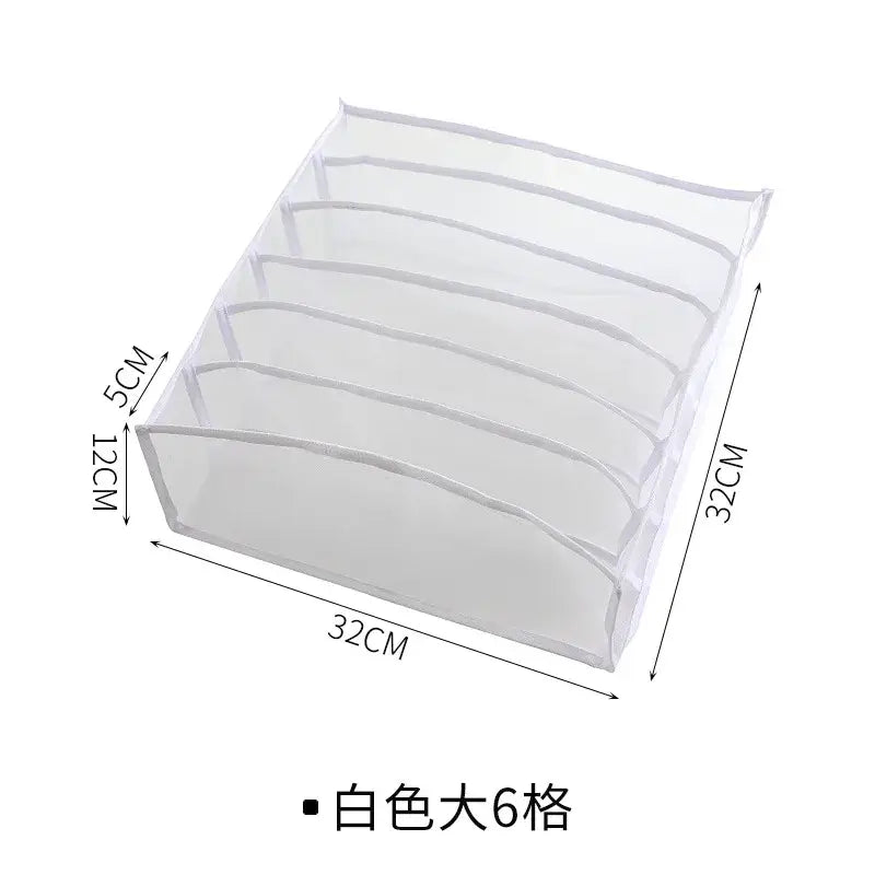 White mesh underwear organizer box set bedroom wardrobe storage