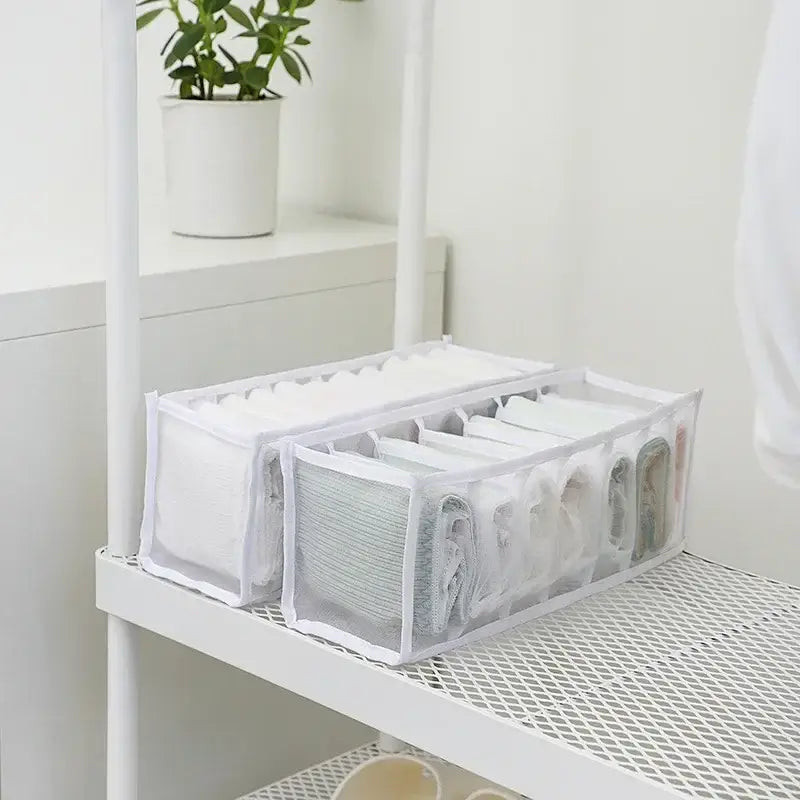 White mesh underwear organizer box set bedroom wardrobe storage
