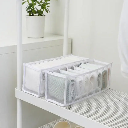 White mesh underwear organizer box set bedroom wardrobe storage