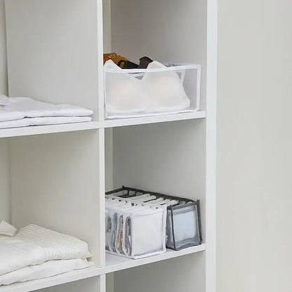 White mesh underwear organizer box set bedroom wardrobe storage