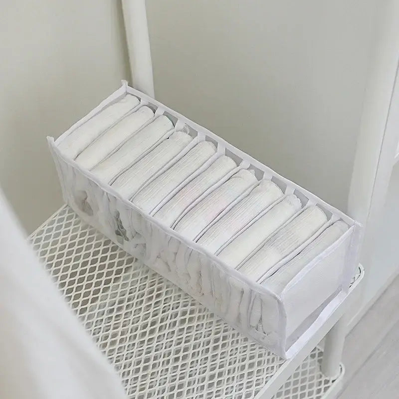 White mesh underwear organizer box set bedroom wardrobe storage