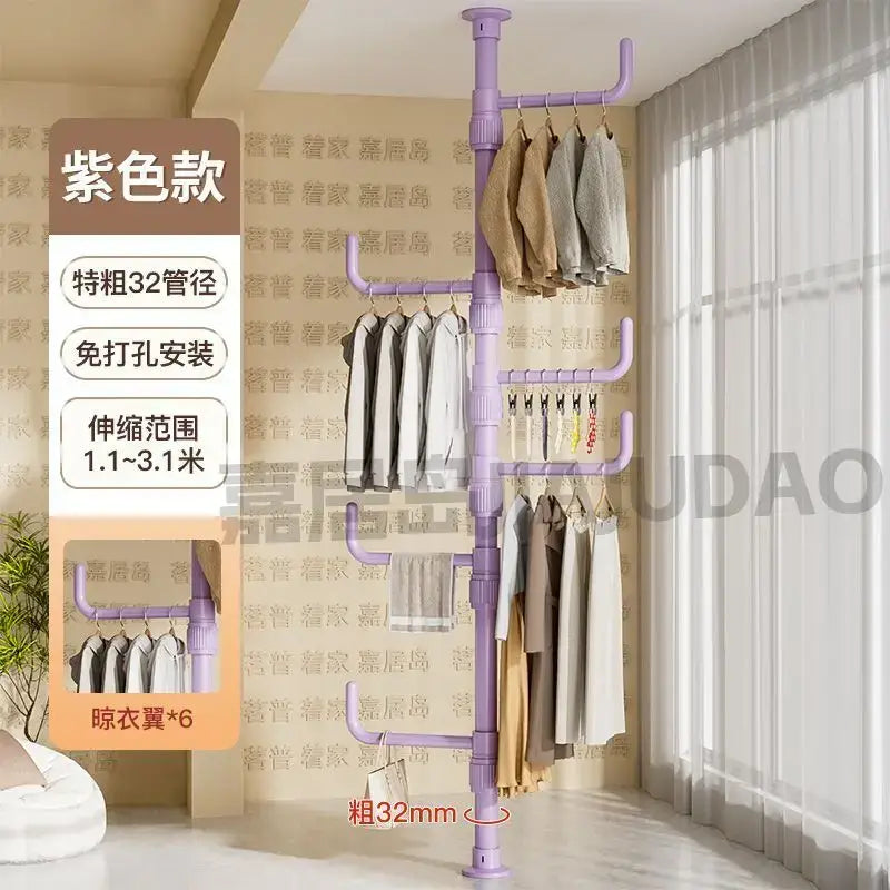 White multi tiered ladder clothing storage hanging rail bedroom