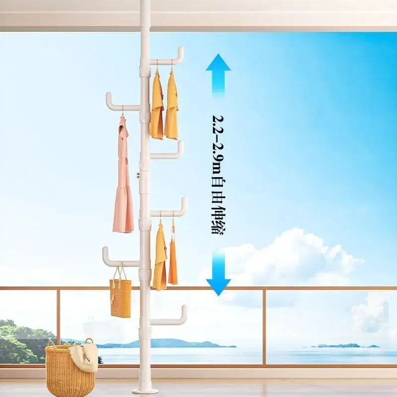 White multi tiered ladder clothing storage hanging rail bedroom