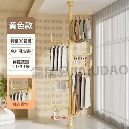 White multi tiered ladder clothing storage hanging rail bedroom