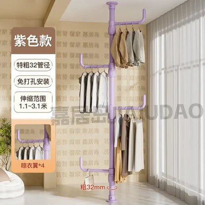 White multi tiered ladder clothing storage hanging rail bedroom