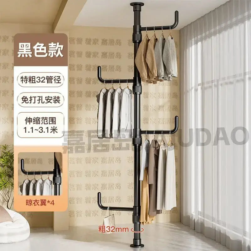 White multi tiered ladder clothing storage hanging rail bedroom
