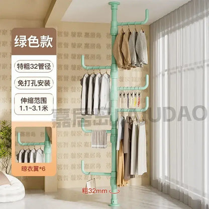 White multi tiered ladder clothing storage hanging rail bedroom