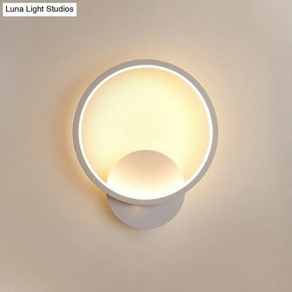 DecorBites™ White Nordic Style LED Wall Sconce - Shaded Acrylic Corridor Light Fixture