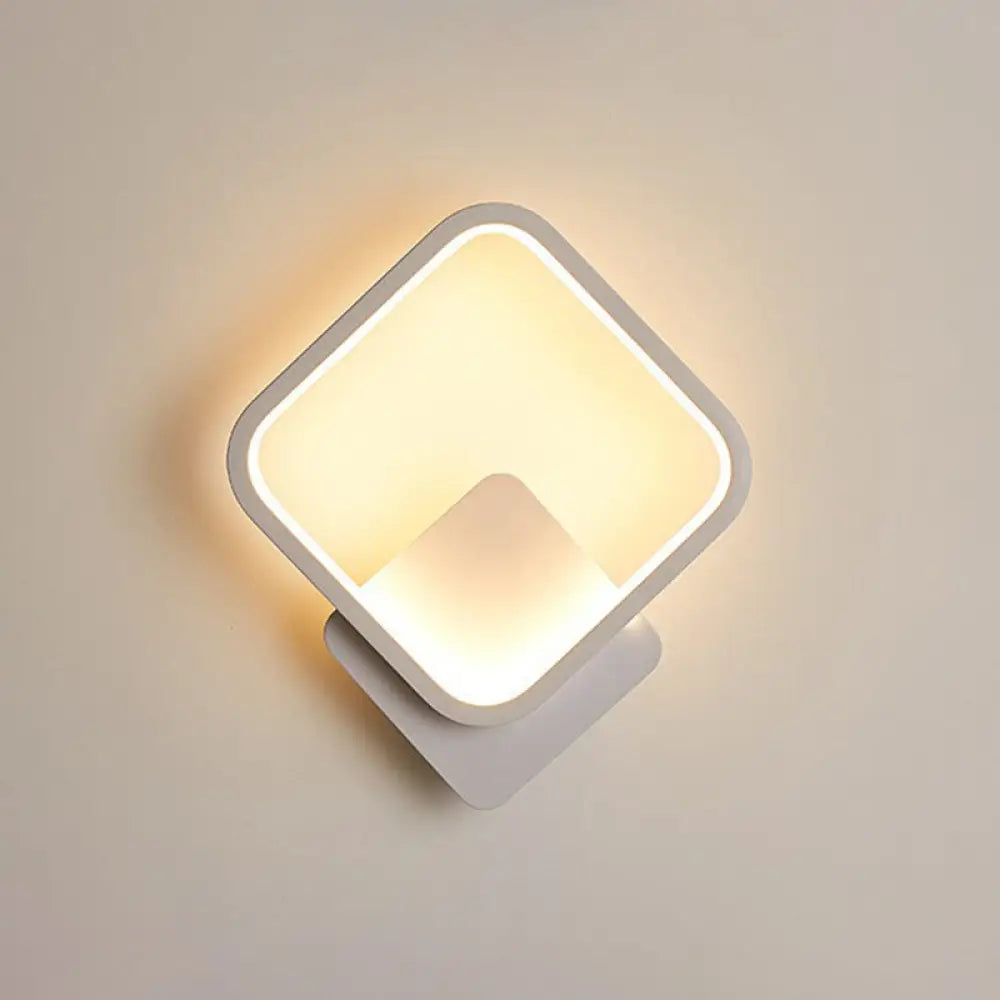 DecorBites™ White Nordic Style LED Wall Sconce - Shaded Acrylic Corridor Light Fixture