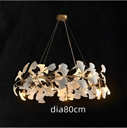 White orchid ginkgo chandelier living room pendant light