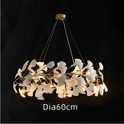 White orchid ginkgo chandelier living room pendant light