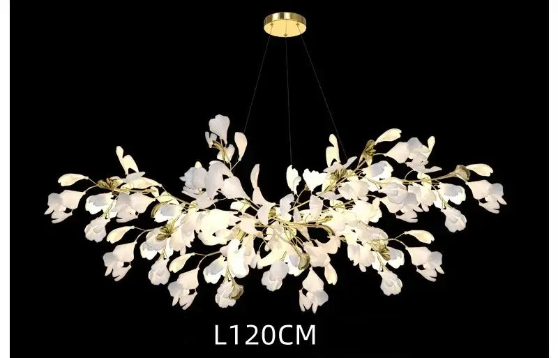 White orchid ginkgo chandelier living room pendant light
