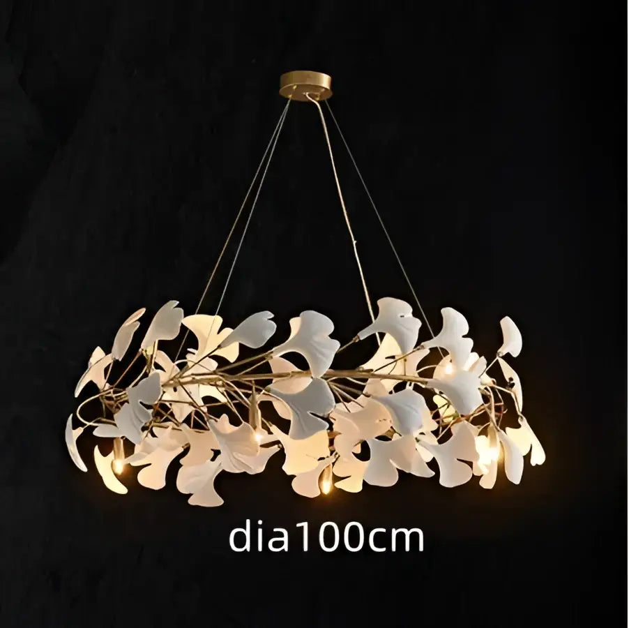 White orchid ginkgo chandelier living room pendant light