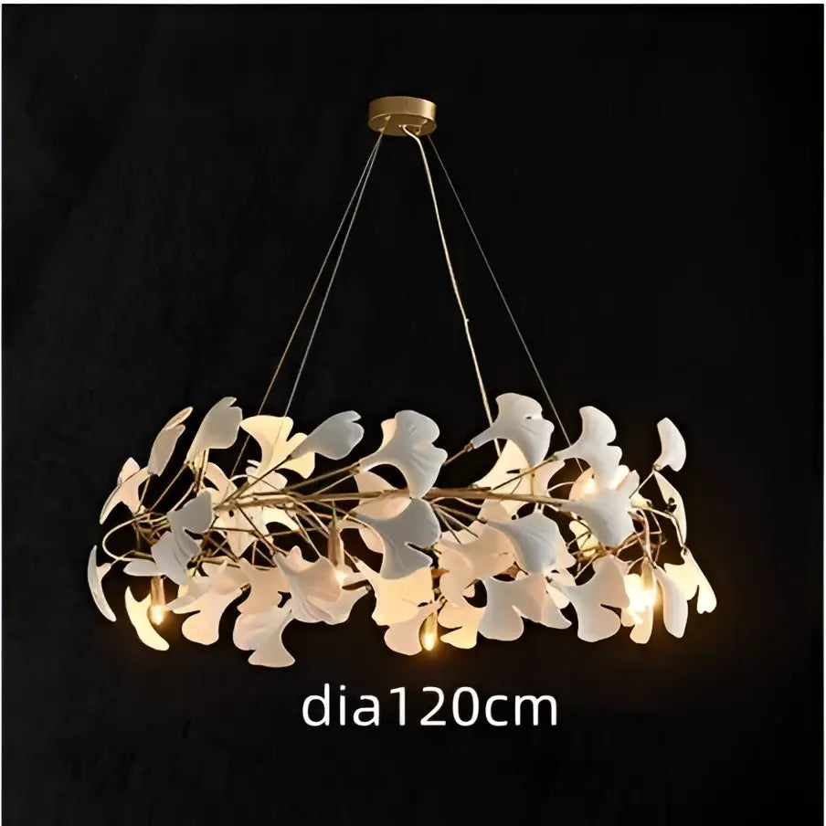 White orchid ginkgo chandelier living room pendant light