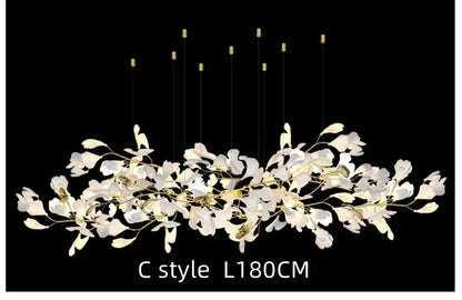 White orchid ginkgo chandelier living room pendant light