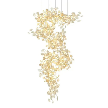 White orchid ginkgo chandelier living room pendant light