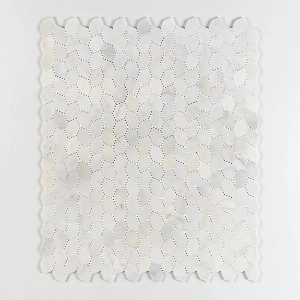 Satin Perla Honed Autumn Leaf Marble Mosaics 11 13/16x13 9/16