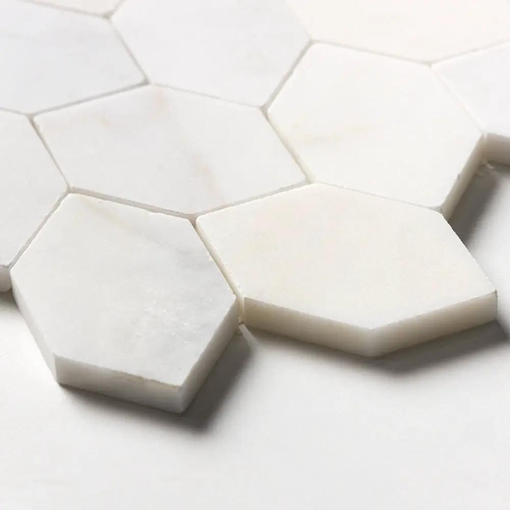 Satin Perla Honed Autumn Leaf Marble Mosaics 11 13/16x13 9/16