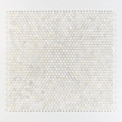 Satin Perla Honed Hexagon 1x1 Marble Mosaics 11 1/2x12 1/4