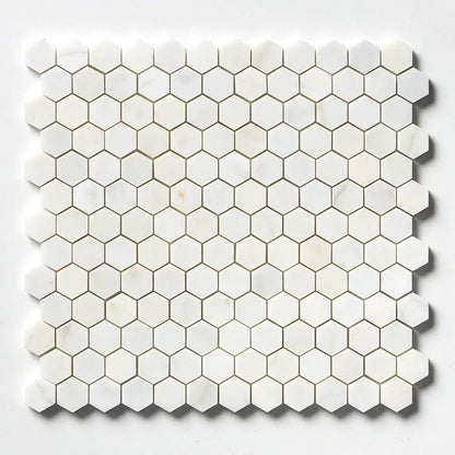 Satin Perla Honed Hexagon 1x1 Marble Mosaics 11 1/2x12 1/4