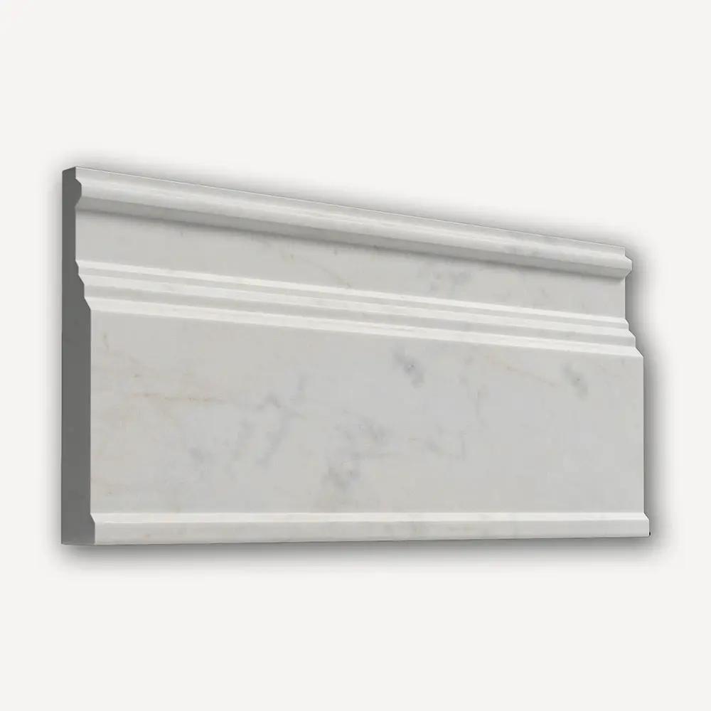 Satin Perla Honed Modern Base Marble Moldings 5 1/16x12