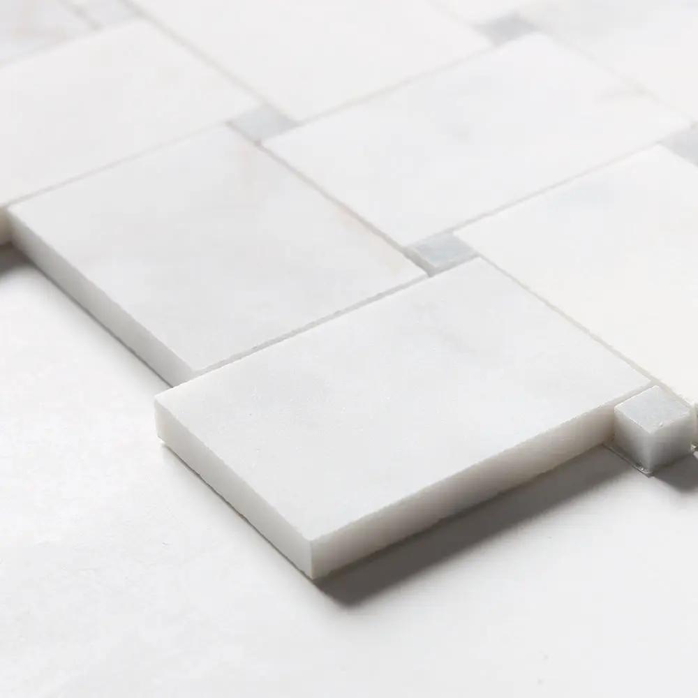 Satin Perla Multi Finish Pinwheel Marble Mosaics 10 5/8x10 5/8