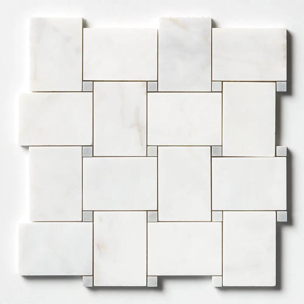 Satin Perla Multi Finish Pinwheel Marble Mosaics 10 5/8x10 5/8