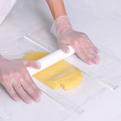White plastic biscuit cake rolling tool kitchen thickness ruler